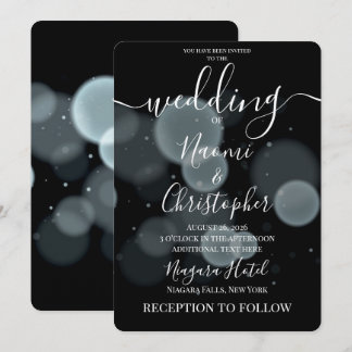Invitación Crea tu propio Bokeh grande y audaz en boda negra
