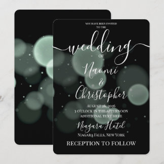 Invitación Crea tu propio Bokeh grande y audaz en boda negra