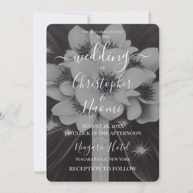 Invitación Crea tu propio Bouquet de novias retro de flores d (Anverso)