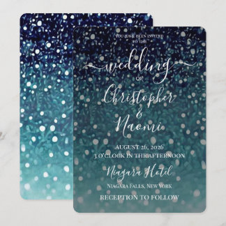 Invitación Crea Tu Propio Brillo Pintado Azul
