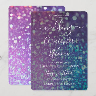 Invitación Crea Tu Propio Brillo Pintado de Azul Morado