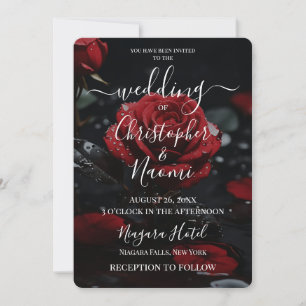 Invitación Crea tu propio cierre de rosa roja oscura