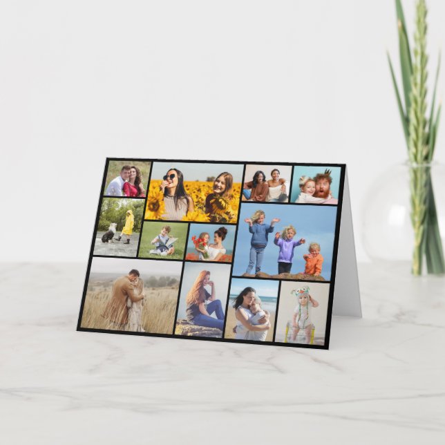 Invitación Crea tu propio collage de 12 fotos (Anverso)