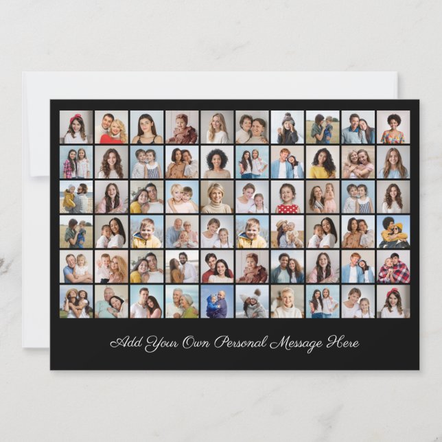 Invitación Crea tu propio collage de 60 fotos. Añade tu salud (Anverso)