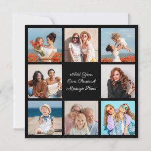 Invitación Crea tu propio collage de 8 fotos Agrega tu saludo