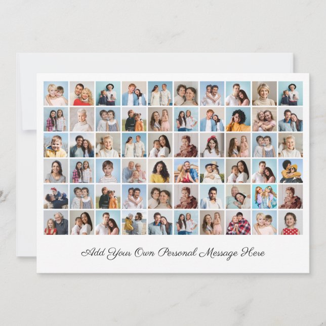 Invitación Crea tu propio Collage de fotos 60 Añadir tu salud (Anverso)