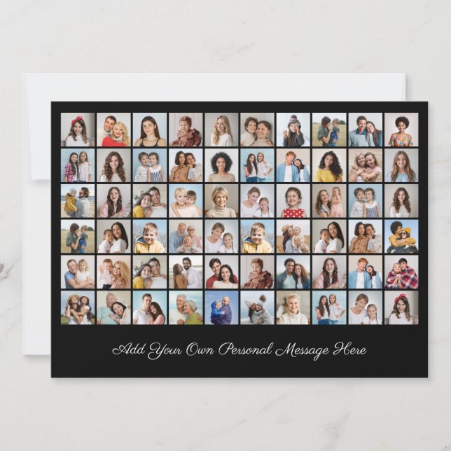 Invitación Crea tu propio Collage de fotos 60 Añadir tu salud (Anverso)