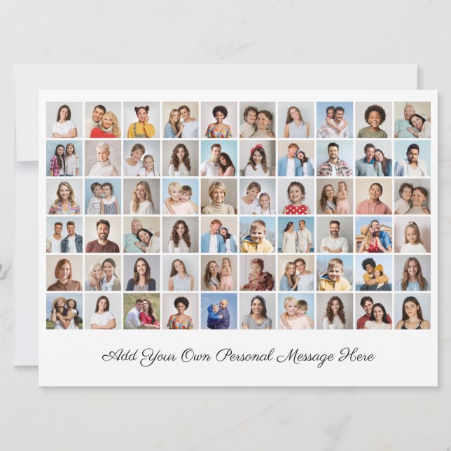 Invitación Crea tu propio Collage de fotos 60 Añadir tu salud (Anverso)