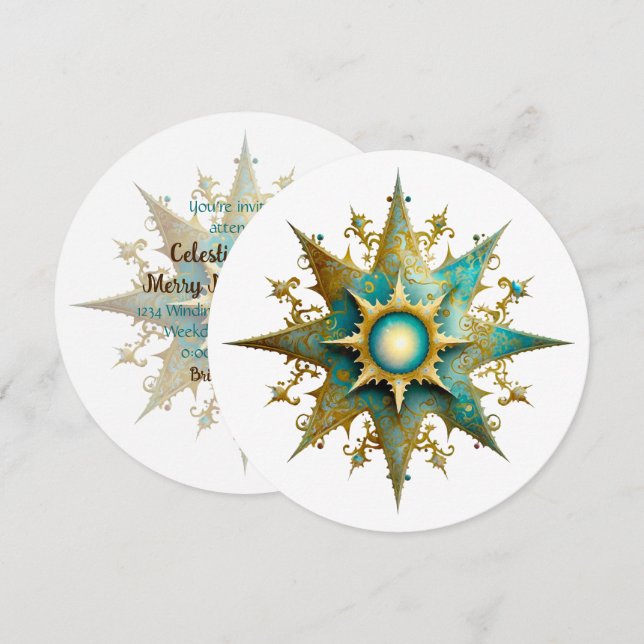 Invitación Crea tu propio copo de nieve de hule de vapor (Anverso / Reverso)