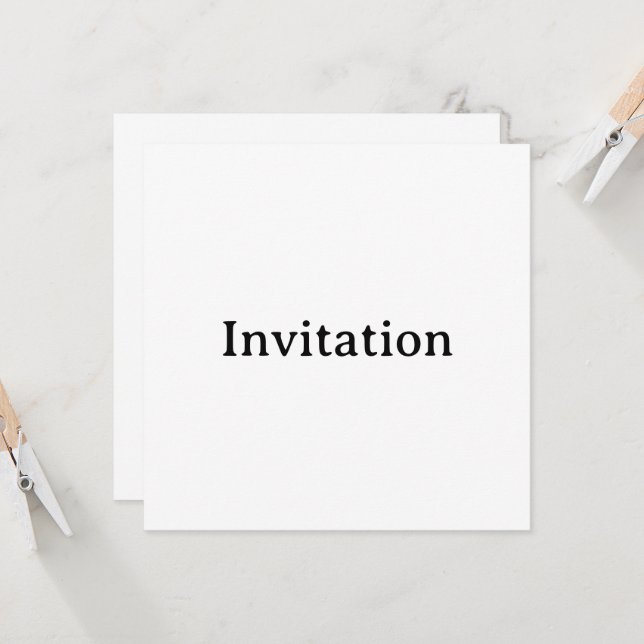 Invitación Crea tu propio cuadrado personalizado simple de 5, (Anverso/Reverso In Situ)