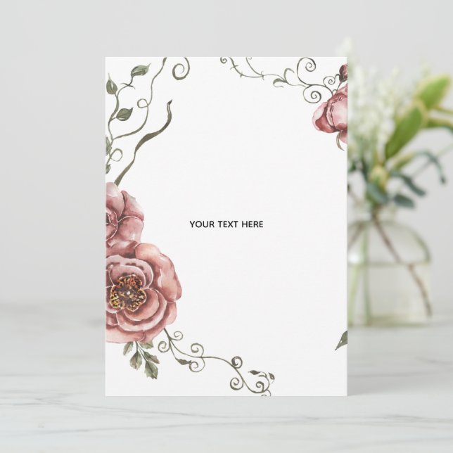 Invitación Crea tu propio floral  (Anverso de pie)
