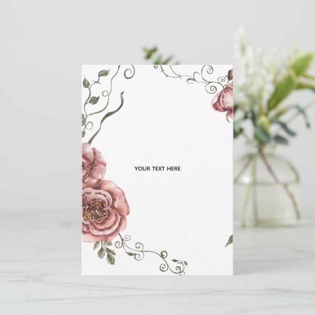 Invitación Crea tu propio floral  (Anverso de pie)