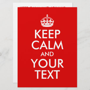 Invitación Crea tu propio Mantener la calma y tu texto
