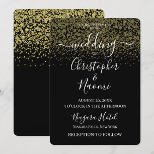 Invitación Crea tu propio negro con Purpurina de oro