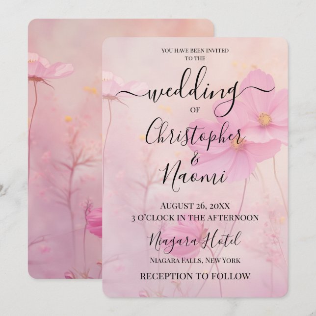 Invitación Crea tu propio Personalizado Flores Silvestres Ros (Anverso / Reverso)