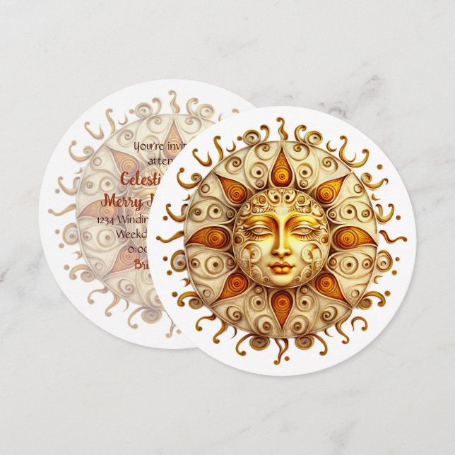 Invitación Crea tu propio y elegante sol de vapor (Anverso / Reverso)