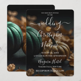 Invitación Crea tus propias calabazas de color verde oscuro y