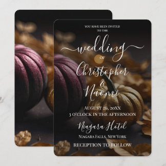 Invitación Crea tus propias calabazas rosadas y doradas