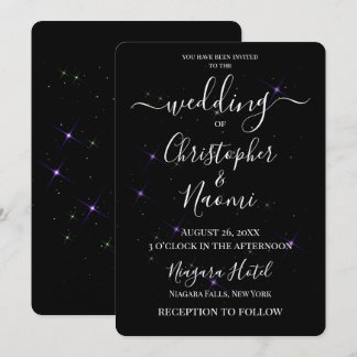 Invitación Crea tus Propias Estrellas Purpura Bodas