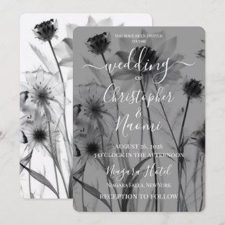 Invitación Crea tus Propias Flores de Rayos X en B&N para Bod