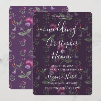Invitación Crea tus Propias Flores Moradas Vintage para Boda