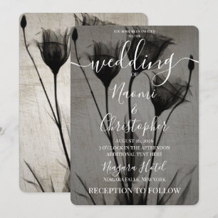 Invitación Crea tus Propias Flores Oscuras Sepia de Rayos X p