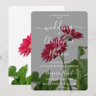 Invitación Crea tus Propias Flores Rojas en Boda Blanca