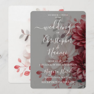 Invitación Crea tus Propias Flores Rojas y Blancas para tu Bo