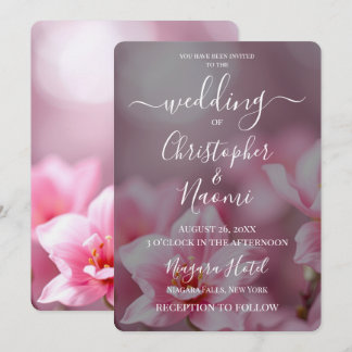 Invitación Crea tus propias flores rosadas bonitas