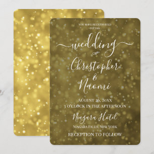 Invitación Crea tus propias luces de oro amarillas