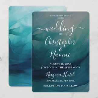 Invitación Crea tus propias olas de acuarela para boda