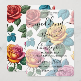 Invitación Crea tus Propias Rosas Coloridas Vintage para tu B