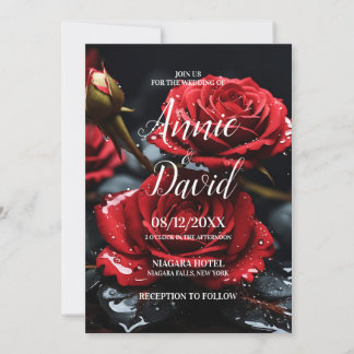 Invitación Crea tus Propias Rosas Rojas Boda