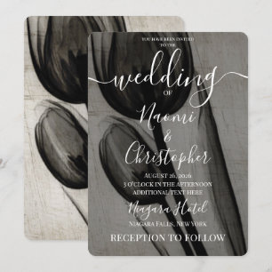 Invitación Crea tus propias tulipanes oscuras sepia de rayos