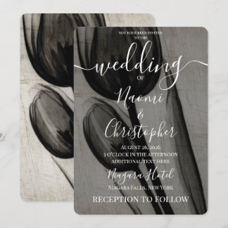 Invitación Crea tus propias tulipanes oscuras sepia de rayos