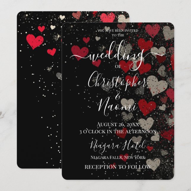 Invitación Crea tus Propios Corazones Retro (Anverso / Reverso)