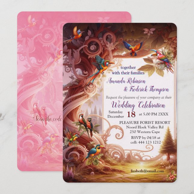 Invitación Creaciones Mágicas de Fantasía Encantada (Anverso / Reverso)
