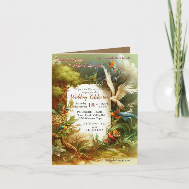 Invitación Creaciones Mágicas de Fantasía Encantada (Anverso)
