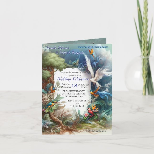 Invitación Creaciones Mágicas de Fantasía Encantada (Anverso)