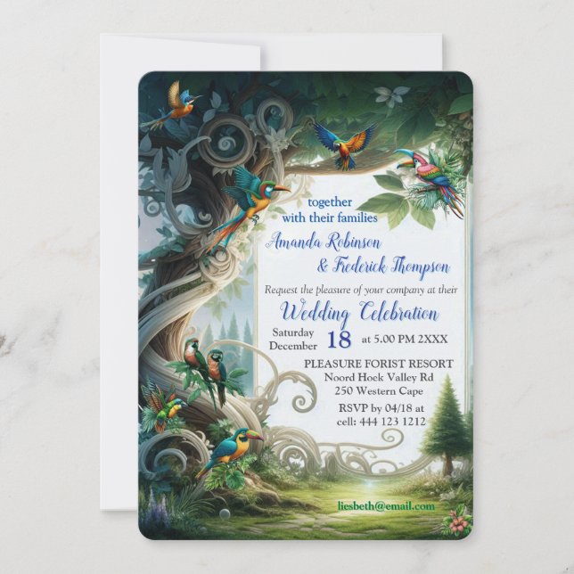 Invitación Creaciones Mágicas de Fantasía Encantada (Anverso)