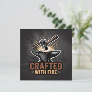 Invitación Creado Con Fuego – Calcomanía De Arte Rústico