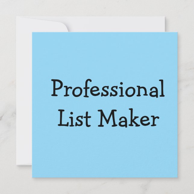 Invitación Creador de listas profesional (Anverso)