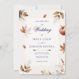 Invitación Cream Autumn Harvest Season Boda