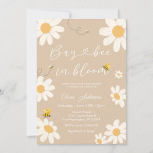 Invitación Cream Beige Daisy Bay Bee Baby Shower