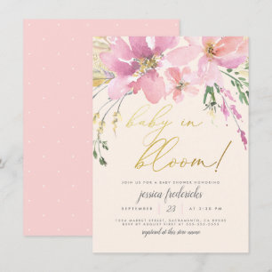 Invitación Cream Blush Gold Baby en Flor de la Vida Shower de