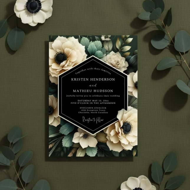 Invitación Cream Botanical Bloom Wedding (Subido por el creador)