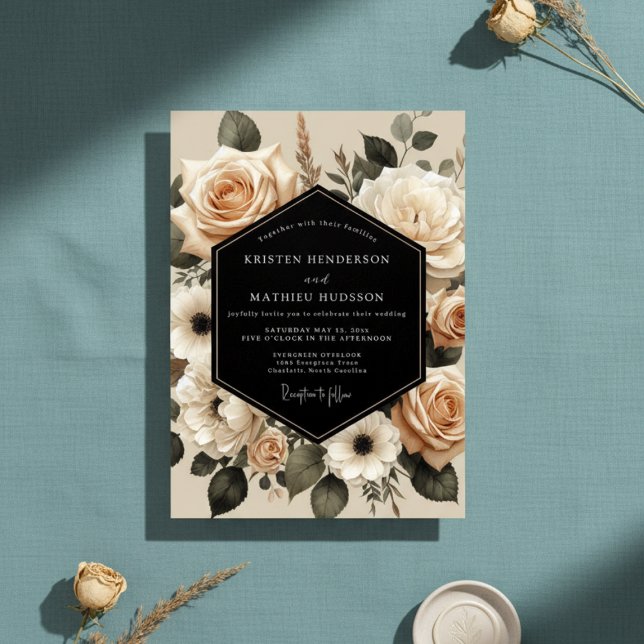 Invitación Cream Botanical Enchantment Wedding (Subido por el creador)