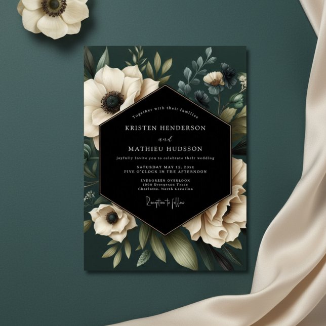 Invitación Cream Botanical Moody Wedding (Subido por el creador)