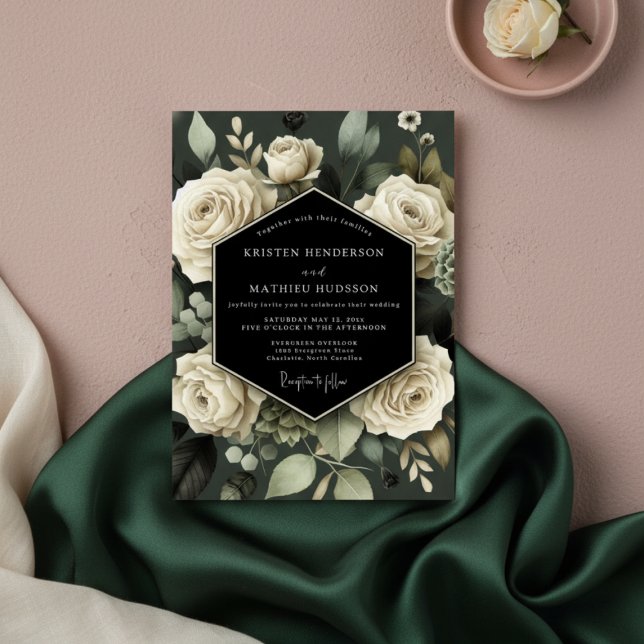 Invitación Cream Botanical Romance Wedding (Subido por el creador)