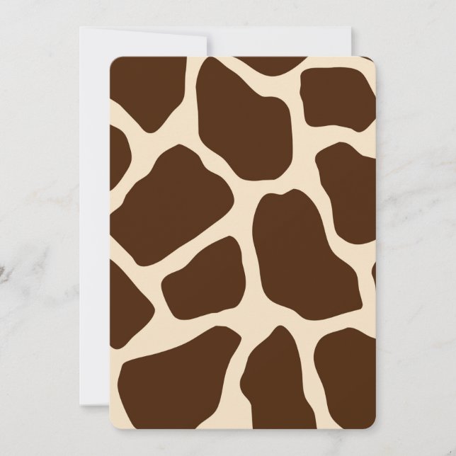 Invitación Cream Brown Giraffe Print Baby Shower (Anverso)